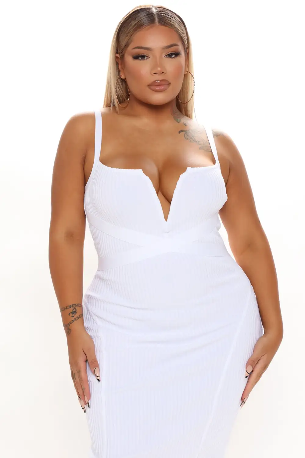 Misty Bandage Midi Dress - White
