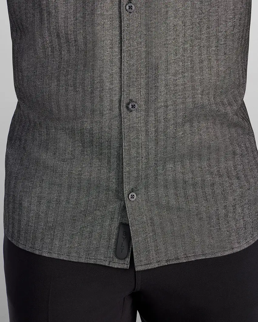 Herringbone Short Sleeve Button Down