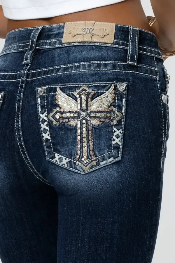 Lana Cross Bootcut Jeans