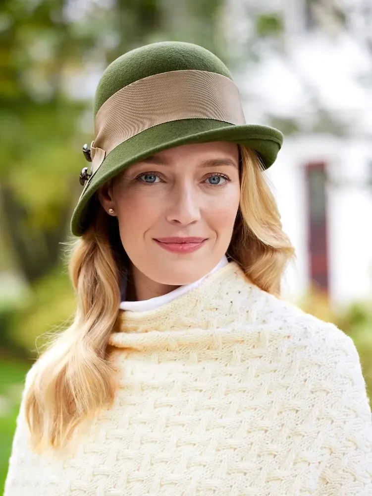 Wool Felt Cloche With Side Button