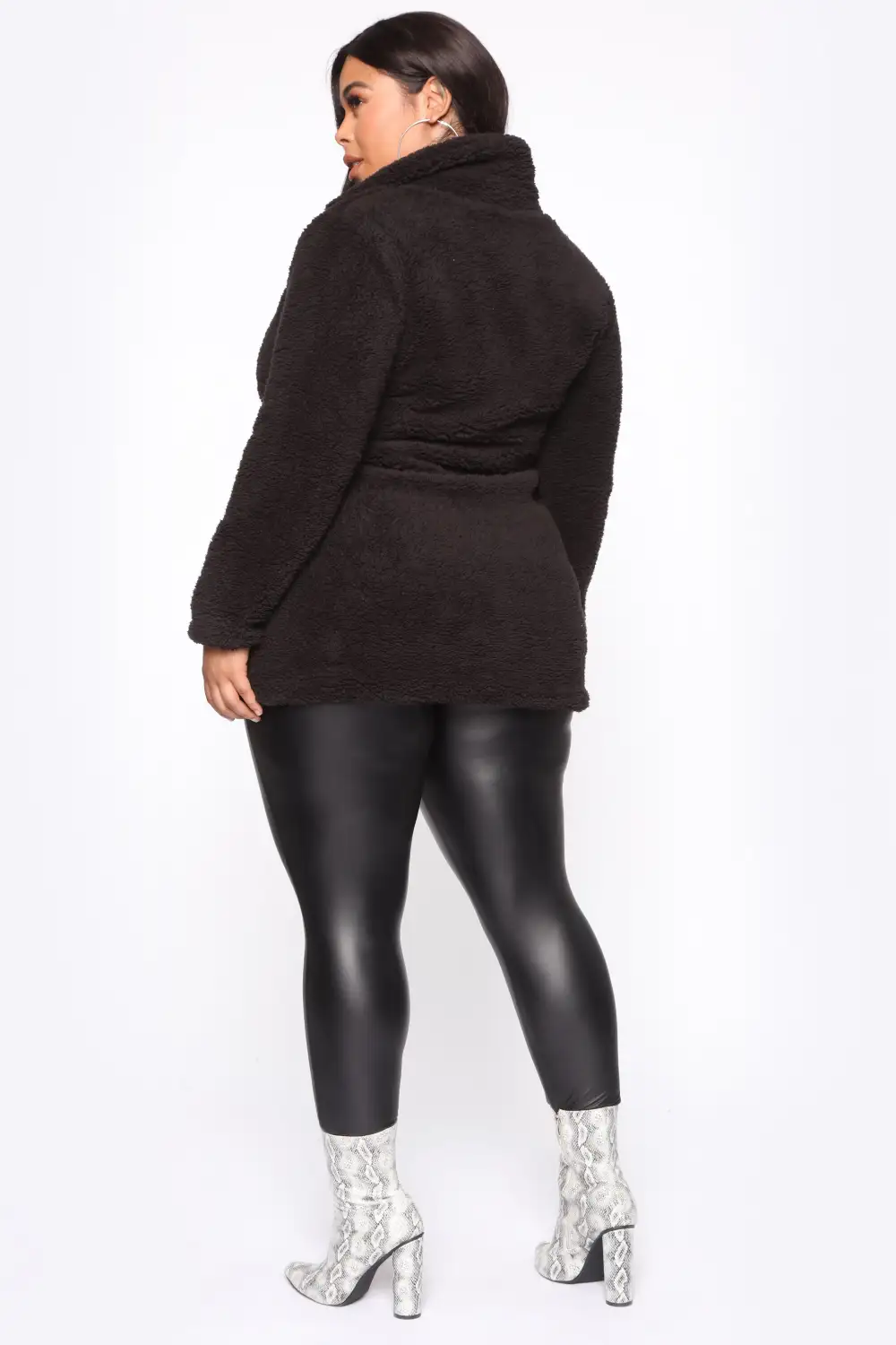 Keep Each Other Warm Sherpa Coat - Black