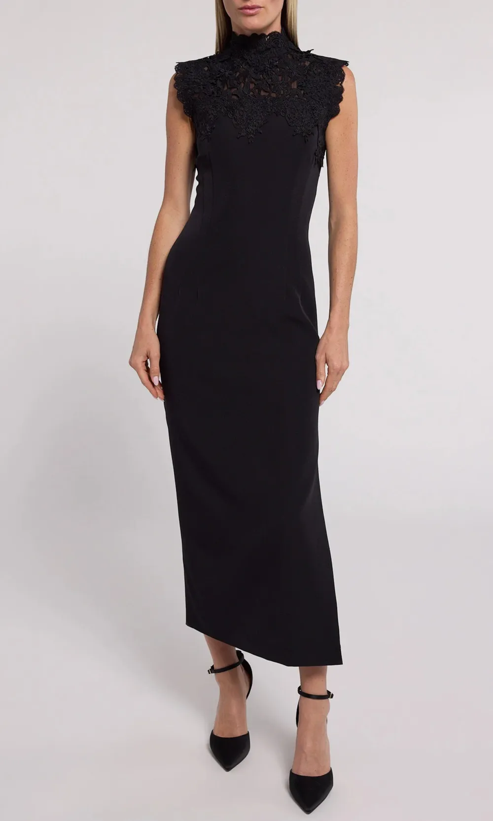 Shonna Lace Combo Crepe Dress