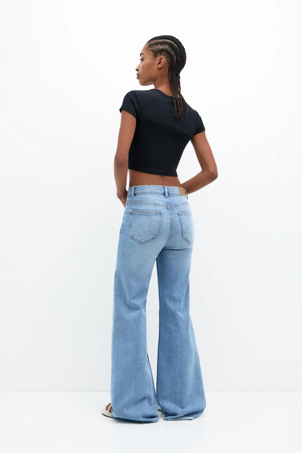 Camiseta cropped canalé