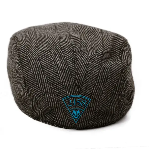The Honey Badger Boston Scally Cap - Grey Herringbone