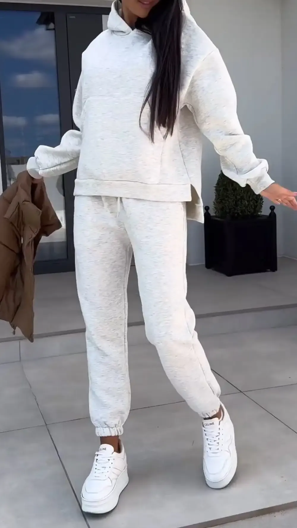 Women's Hooded Long-sleeved Casual Sweatshirt Suit