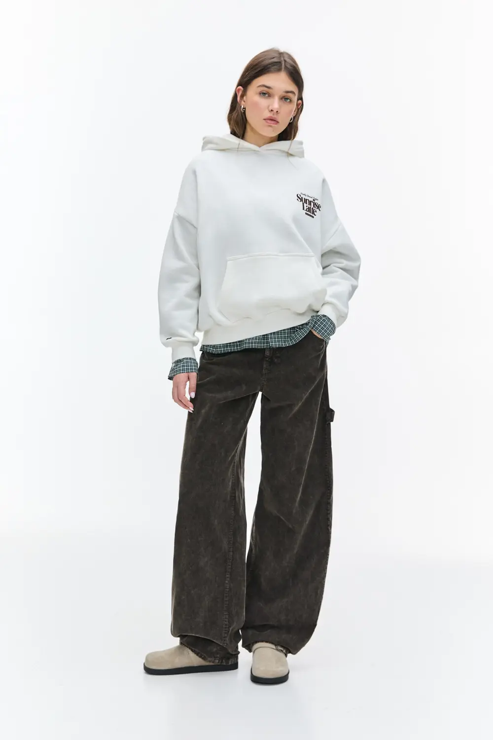 Sudadera gráfico café
