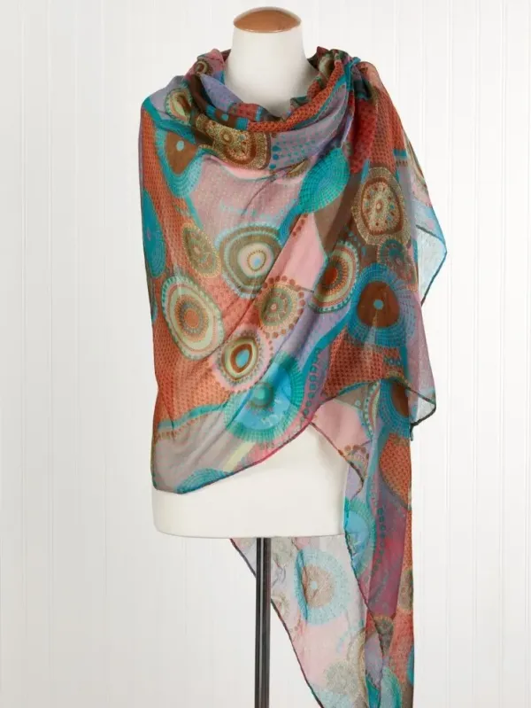 Lightweight Mandala Print Fashion Scarf