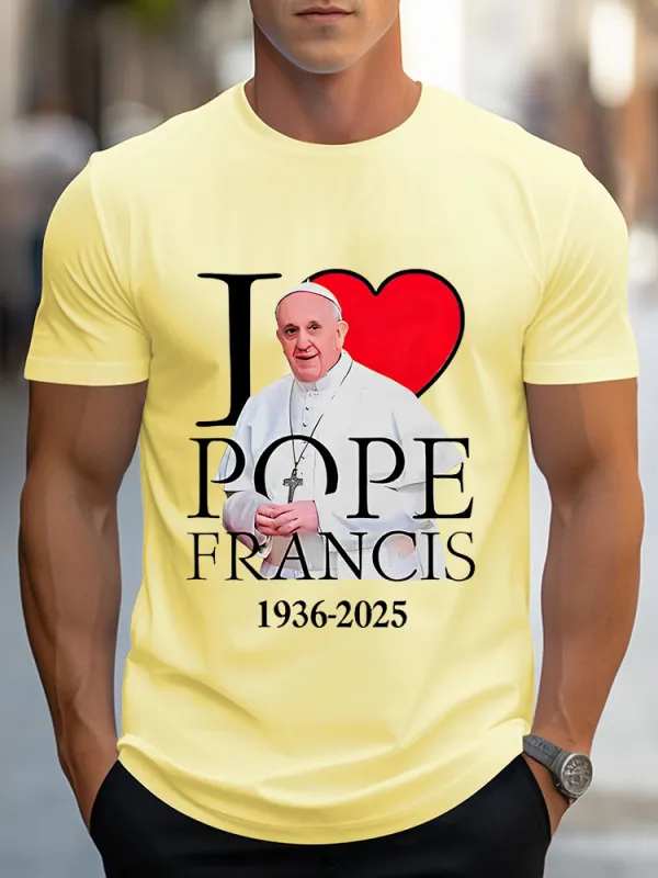 Men's I Love PF 1936-2025 Print Short Sleeve Round Neck Cotton T-Shirt