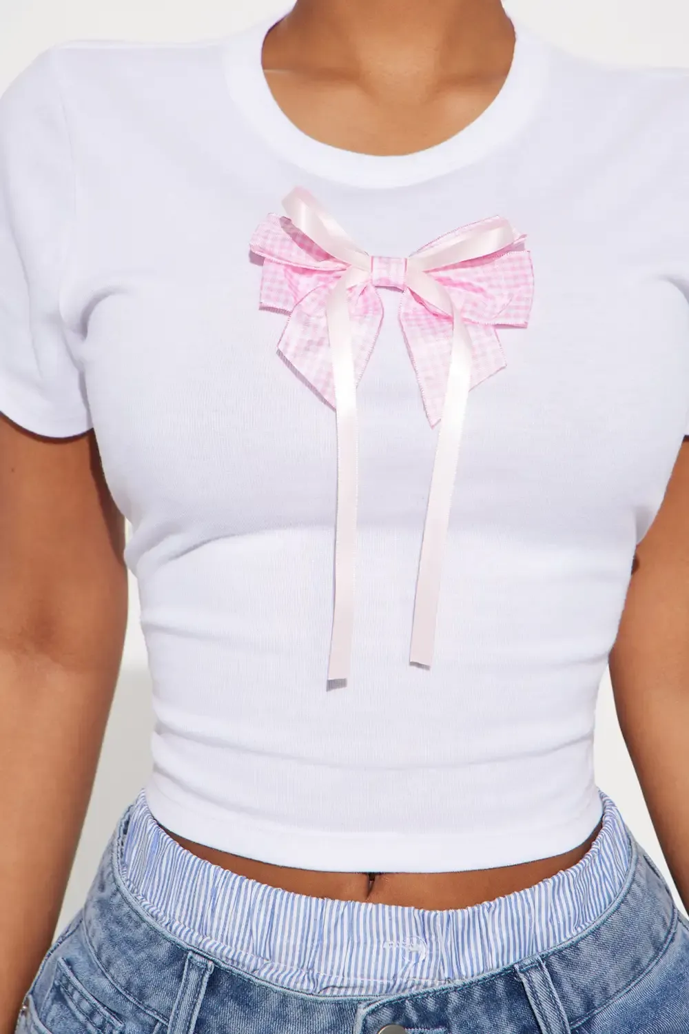 Your Perfect Bow Baby Tee - White