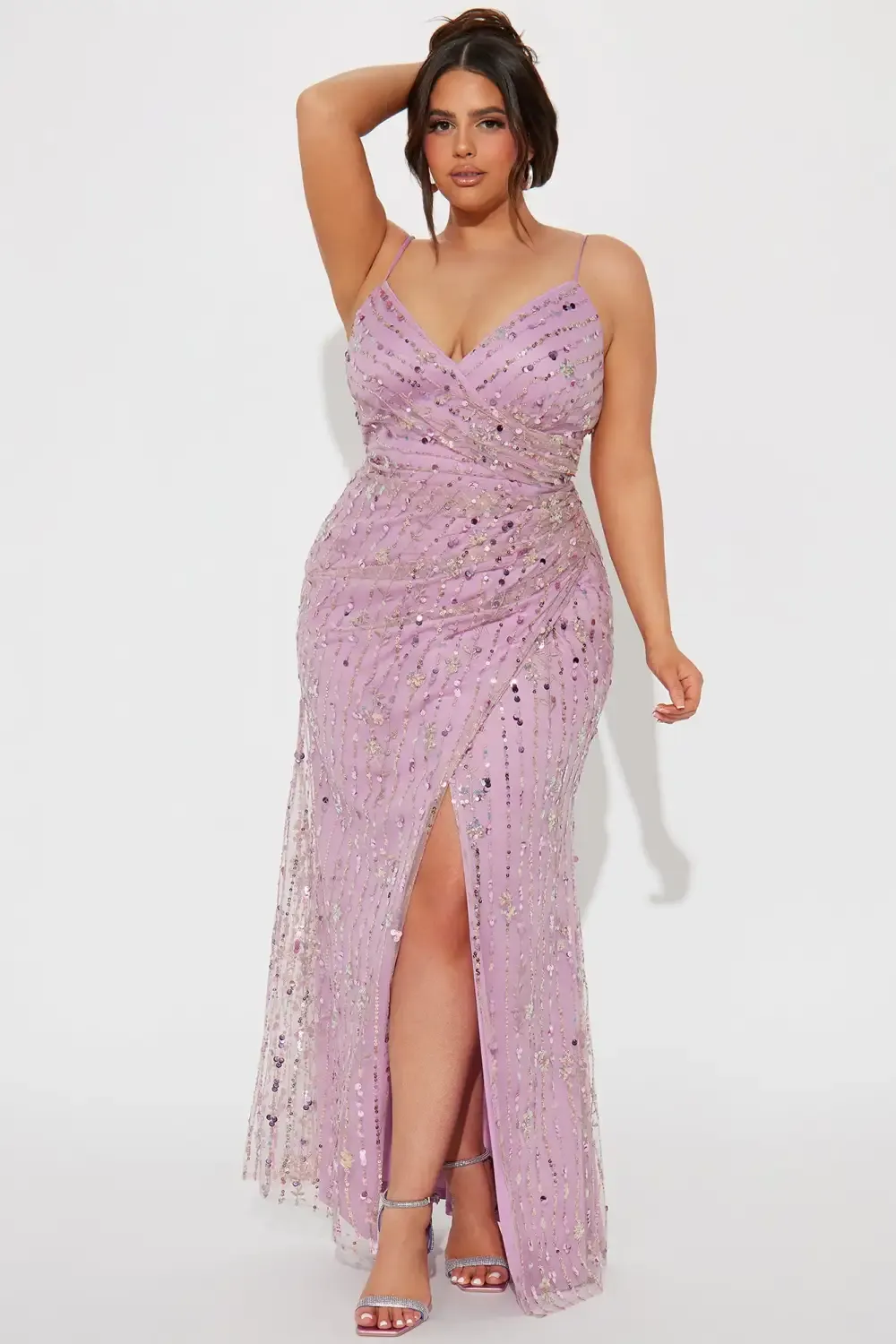 Lucky Girl Sequin Maxi Dress - Mauve