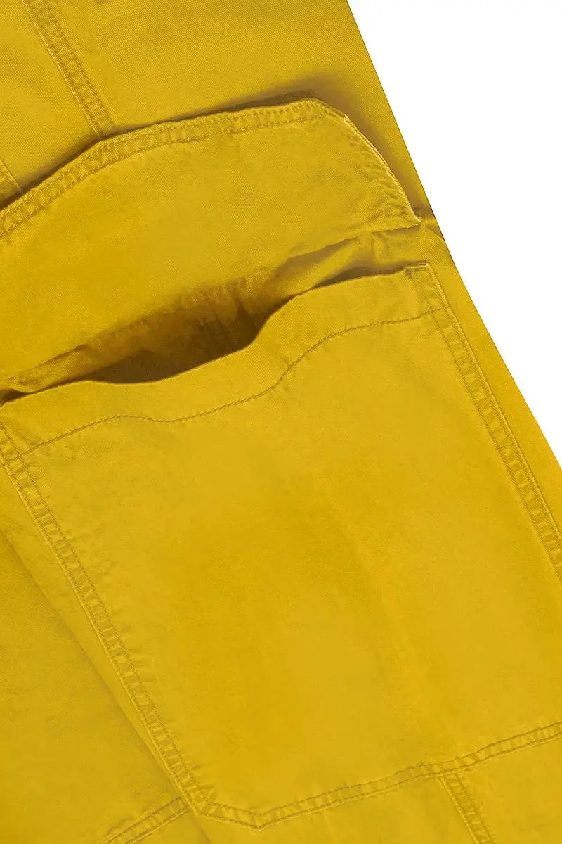 Zip Detail Flap Pocket Cargo Mid Waist Straight Leg Pants