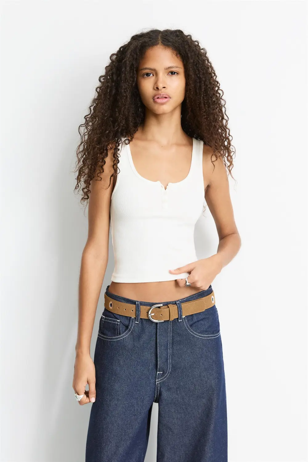 Strappy top with buttons