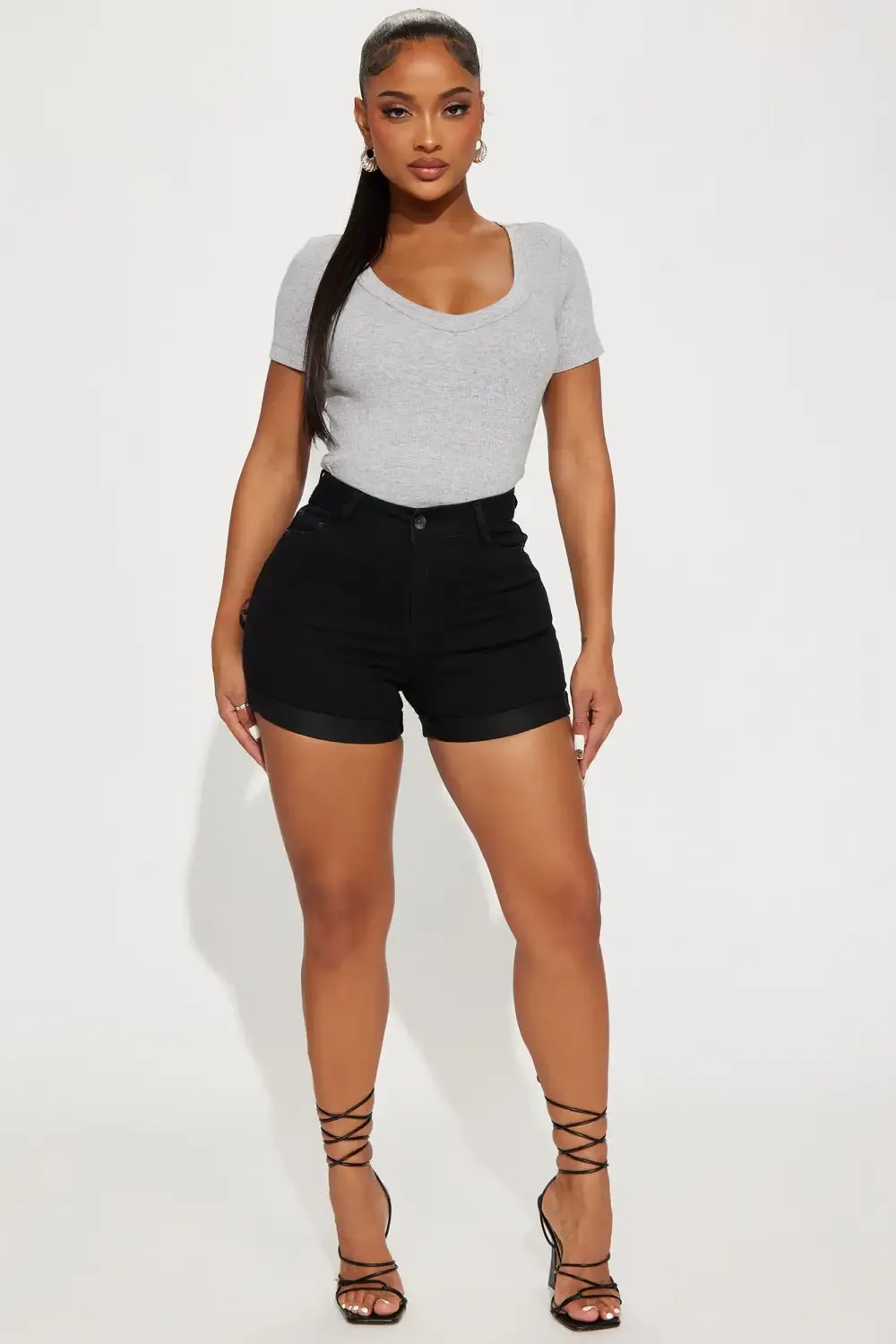 Madelyn Denim Shorts - Black