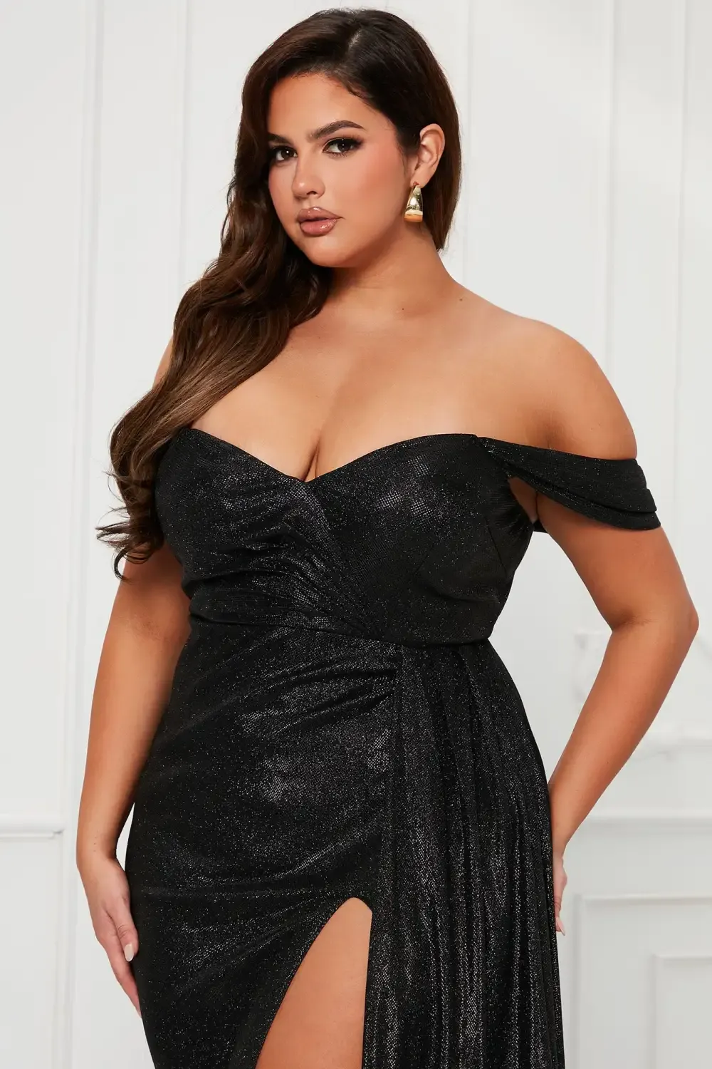 Valerie Metallic Gown - Black