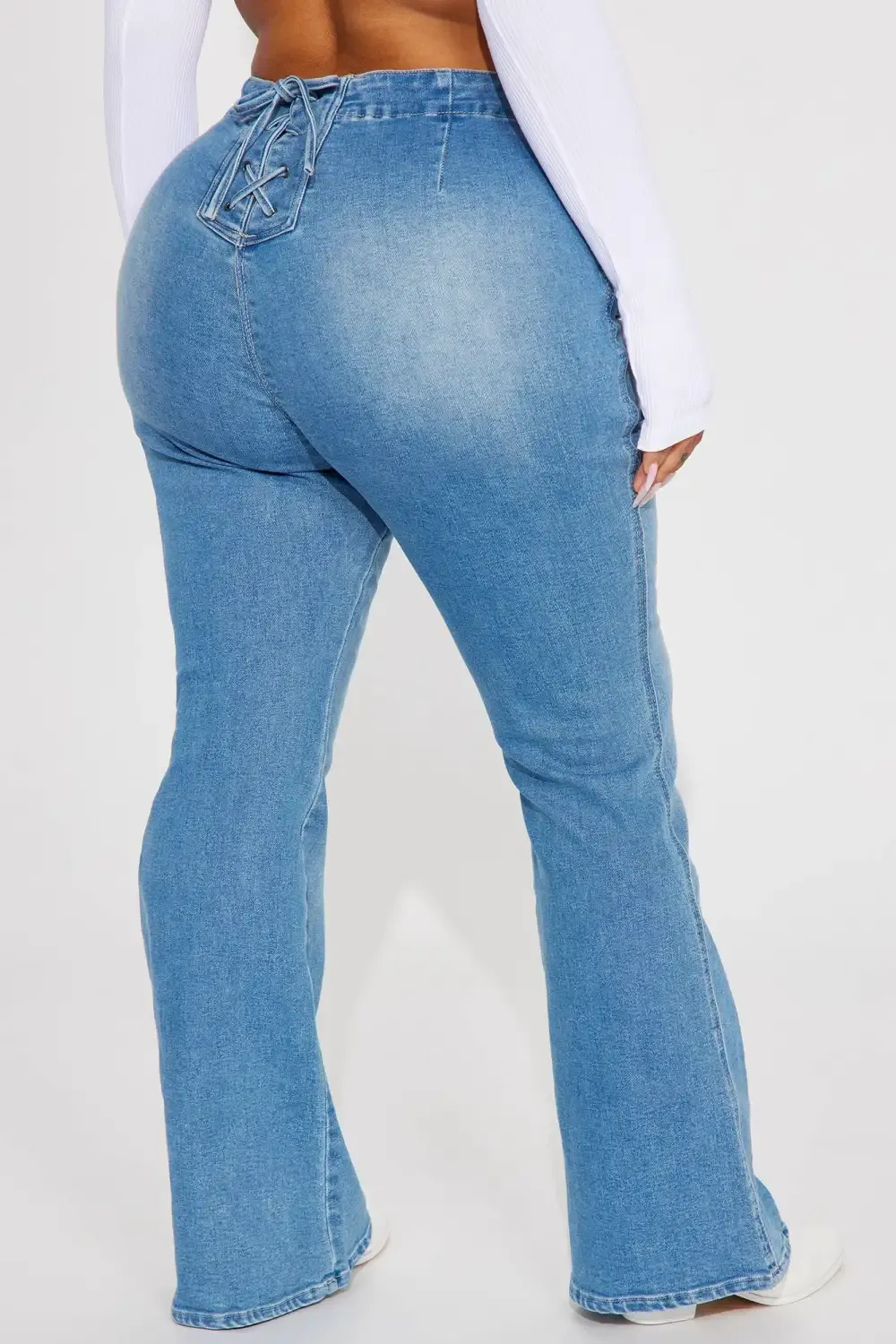 Houston Lace Up Bootcut Jean - Medium Wash