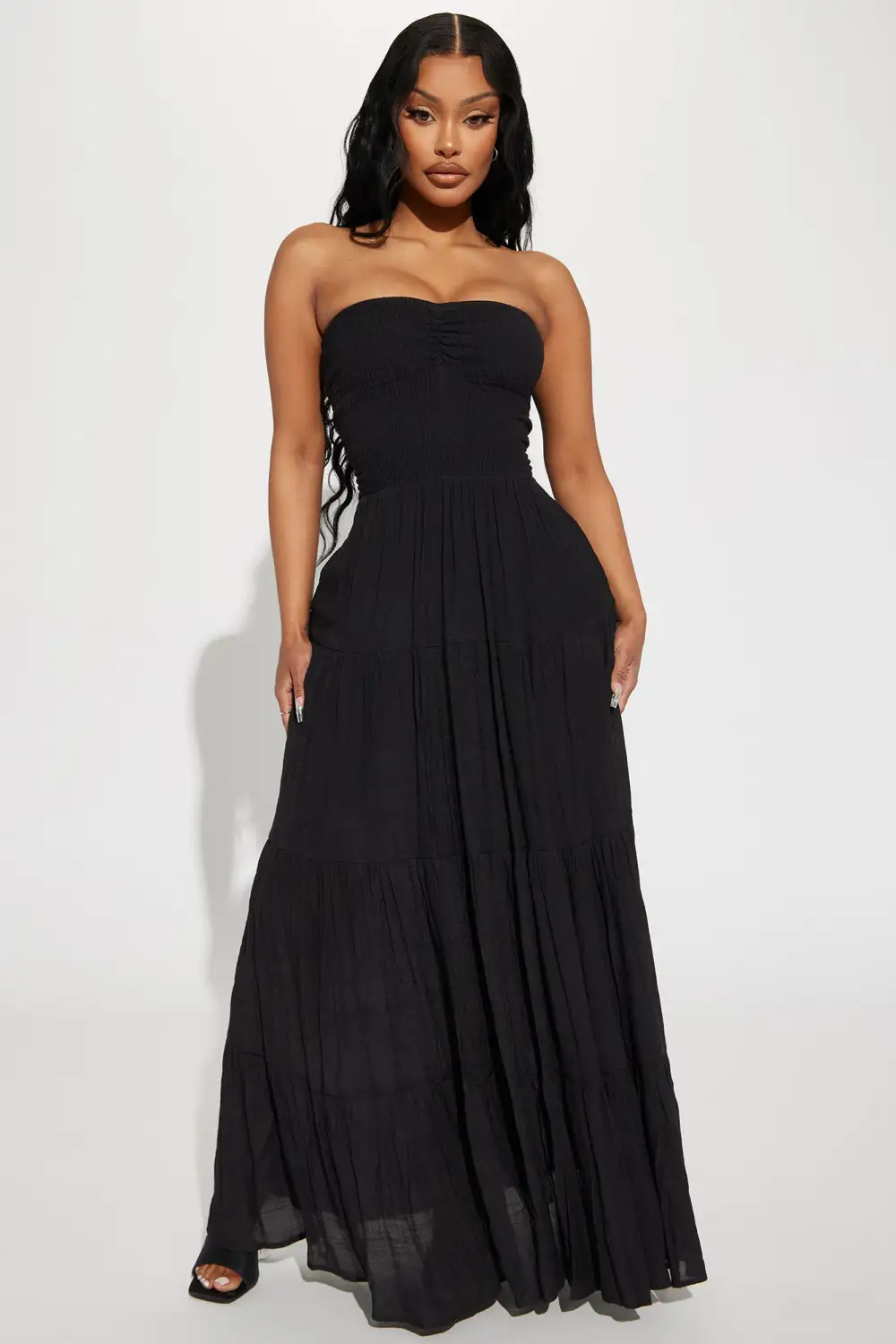 Almafi Coast Maxi Dress - Black