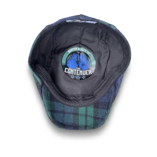The Contender Black Watch Boston Scally Cap - Clover & Navy