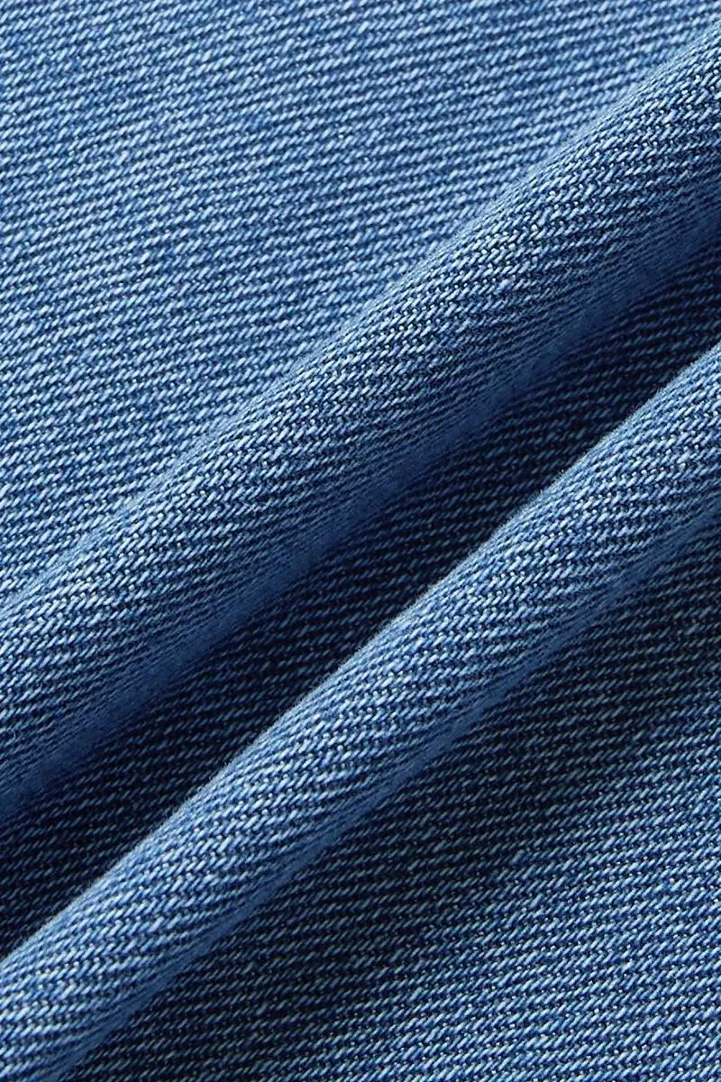 Wash Mid Rise Straight Leg Jeans Without Belt
