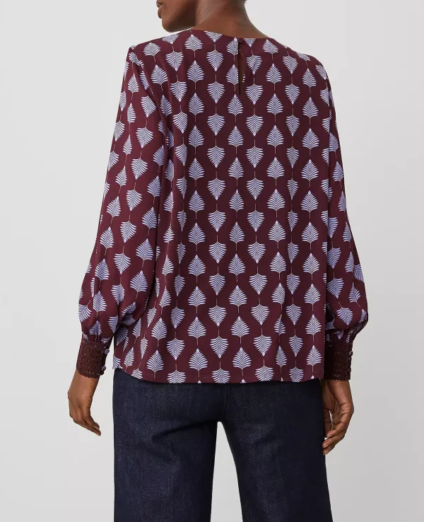 Petite Pleat Neck Lace Cuff Top