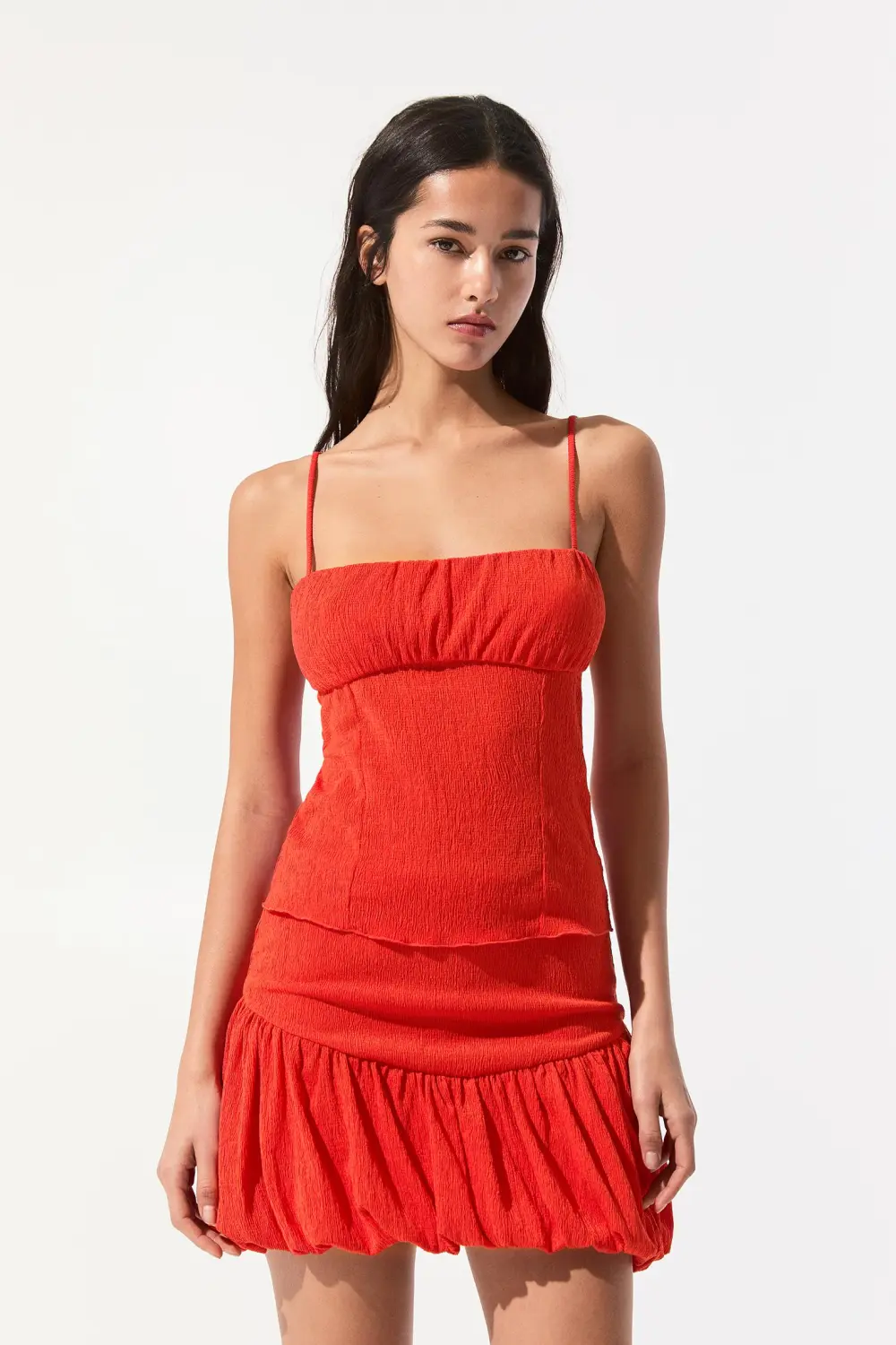 Corsetry-inspired top with thin straps