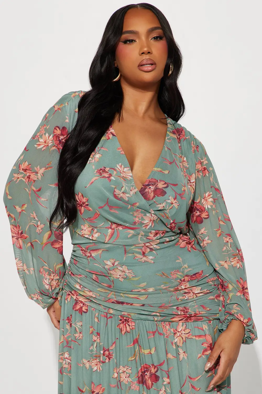 Farah Floral Maxi Dress - Sage