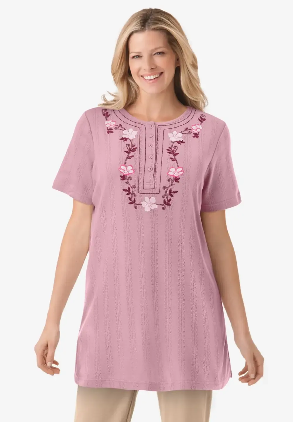 7-Day Embroidered Pointelle Tunic