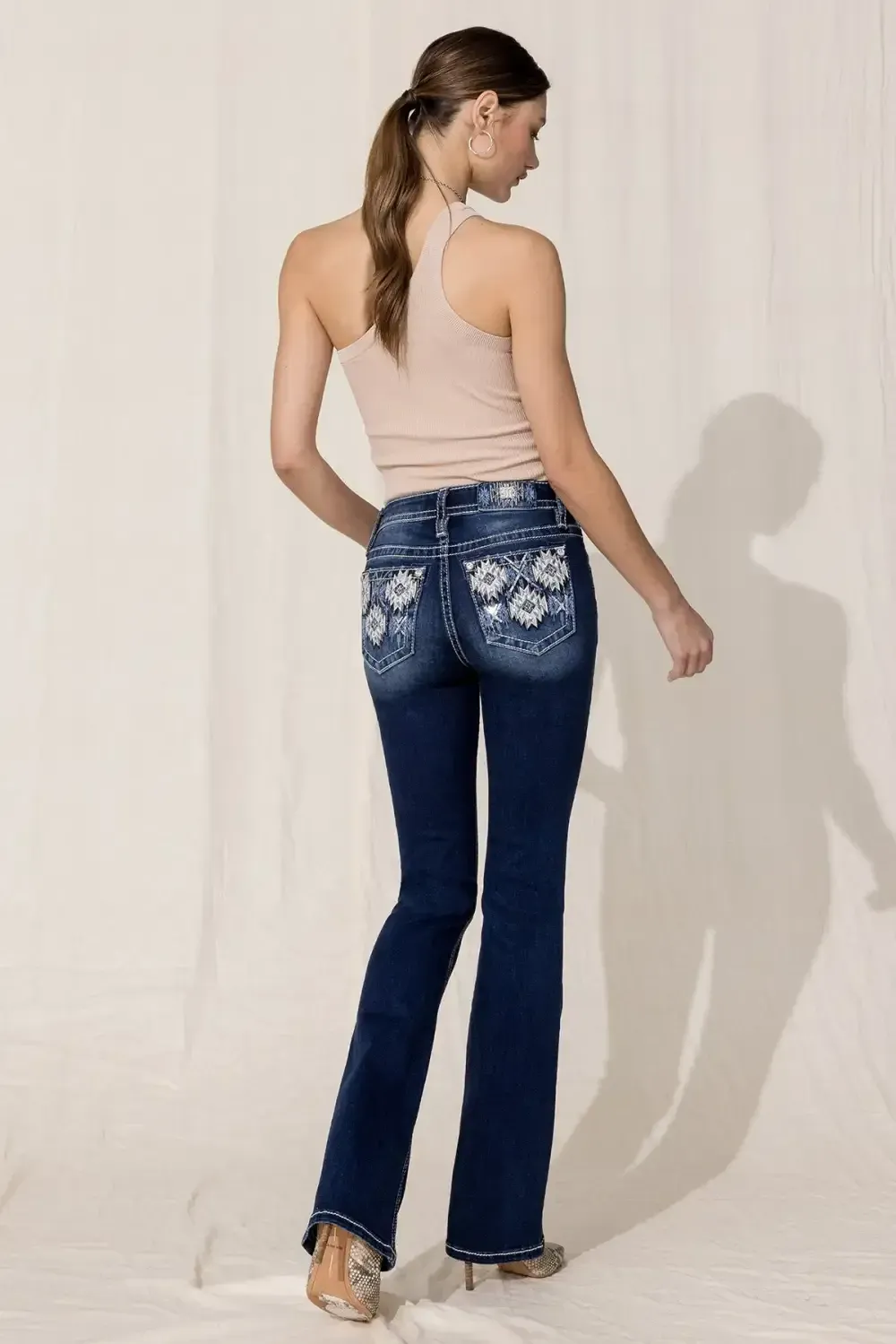 Crystal Flakes Bootcut Jeans