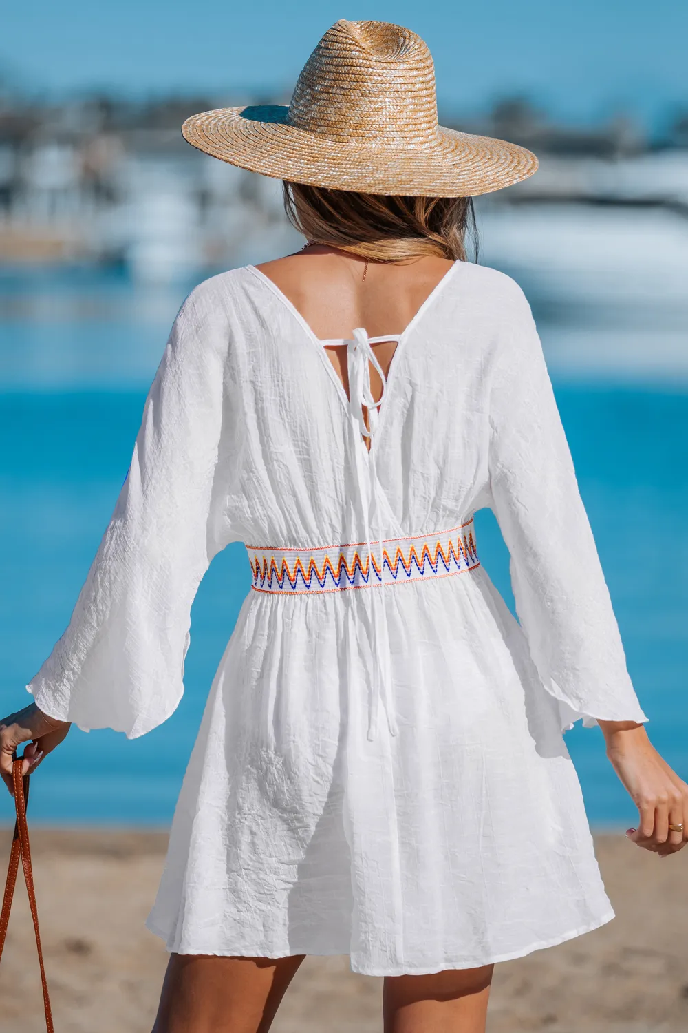 Summer Horizon White Cover-Up Mini Dress