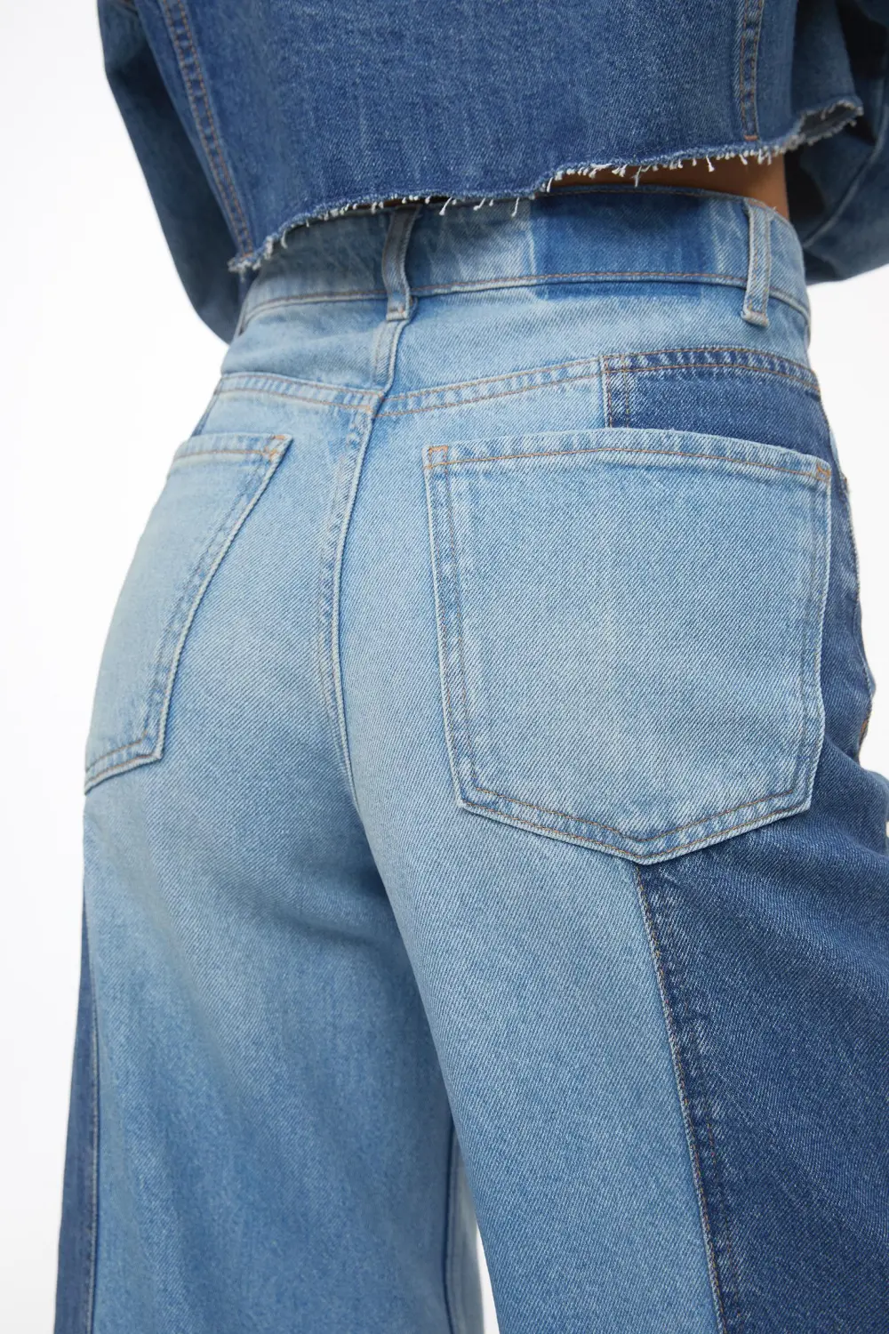 Jeans wide leg patchwork
