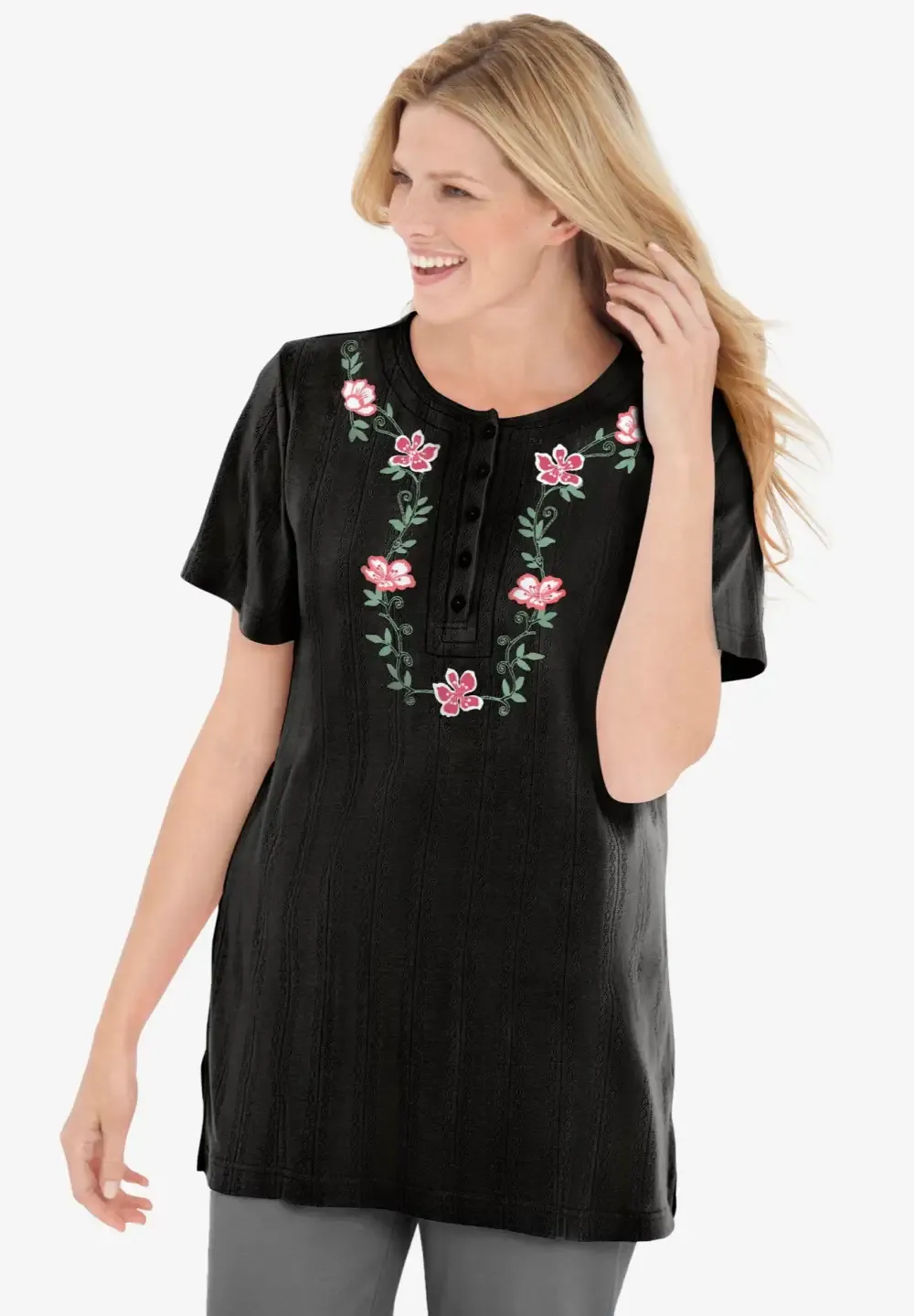 7-Day Embroidered Pointelle Tunic