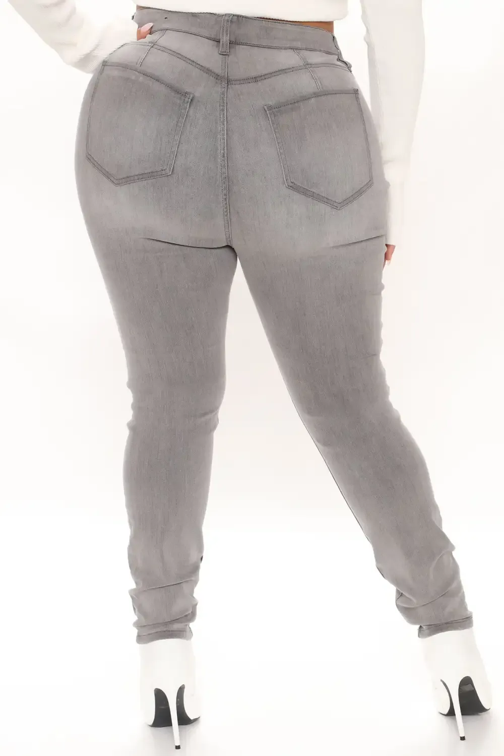Lights Out High Rise Booty Lifting Skinny Jeans - Grey