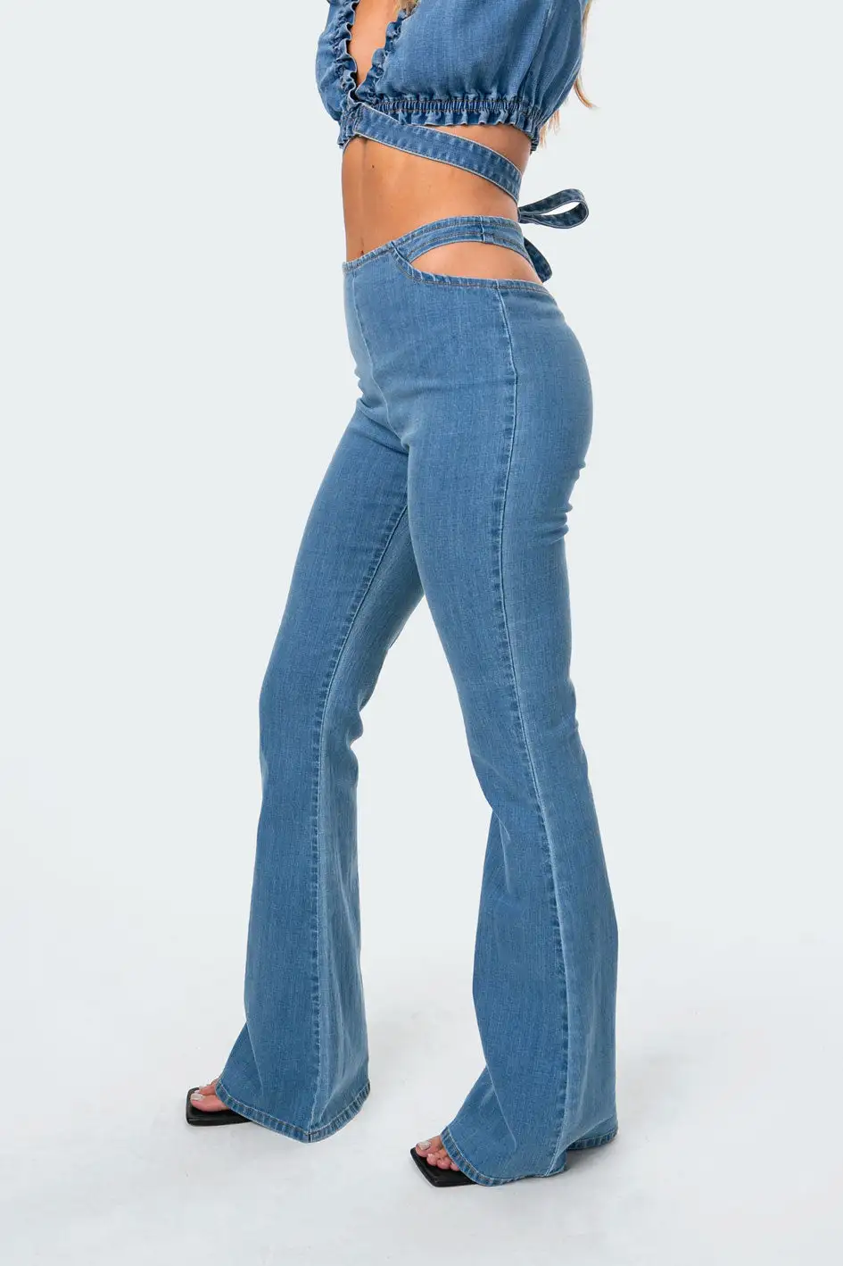 Kira Cut-Out Flared Jeans