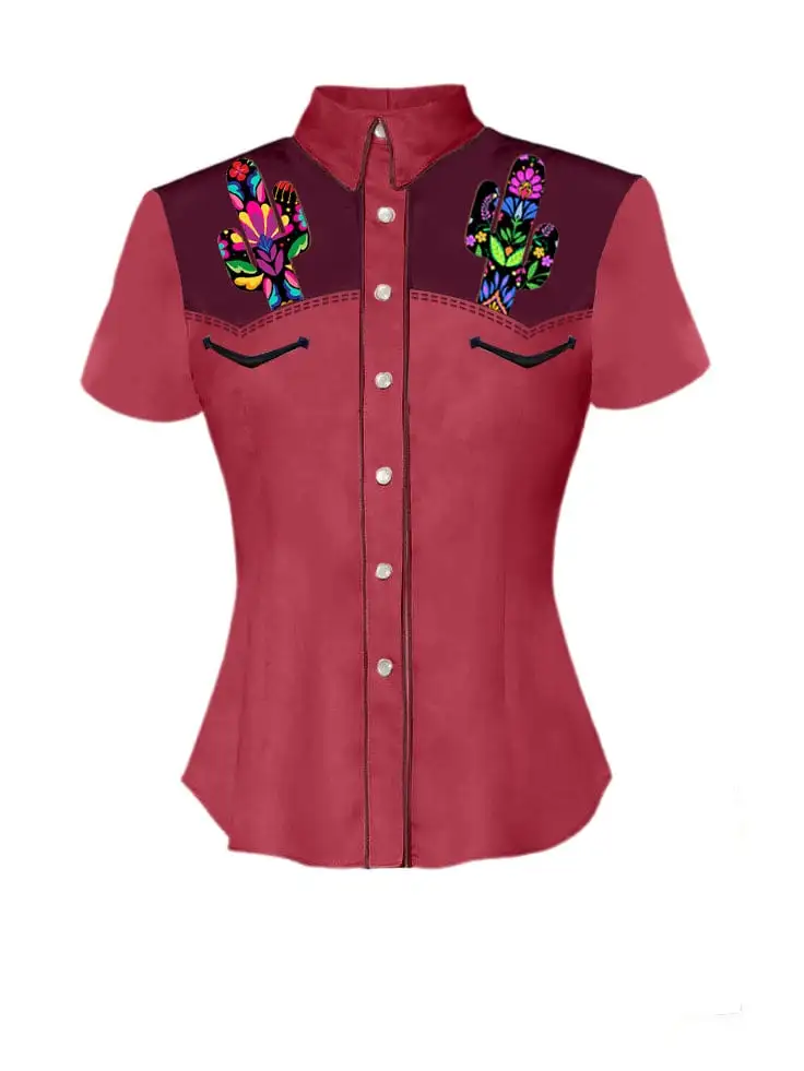 Western Shirt Decked Out Cactus Printed