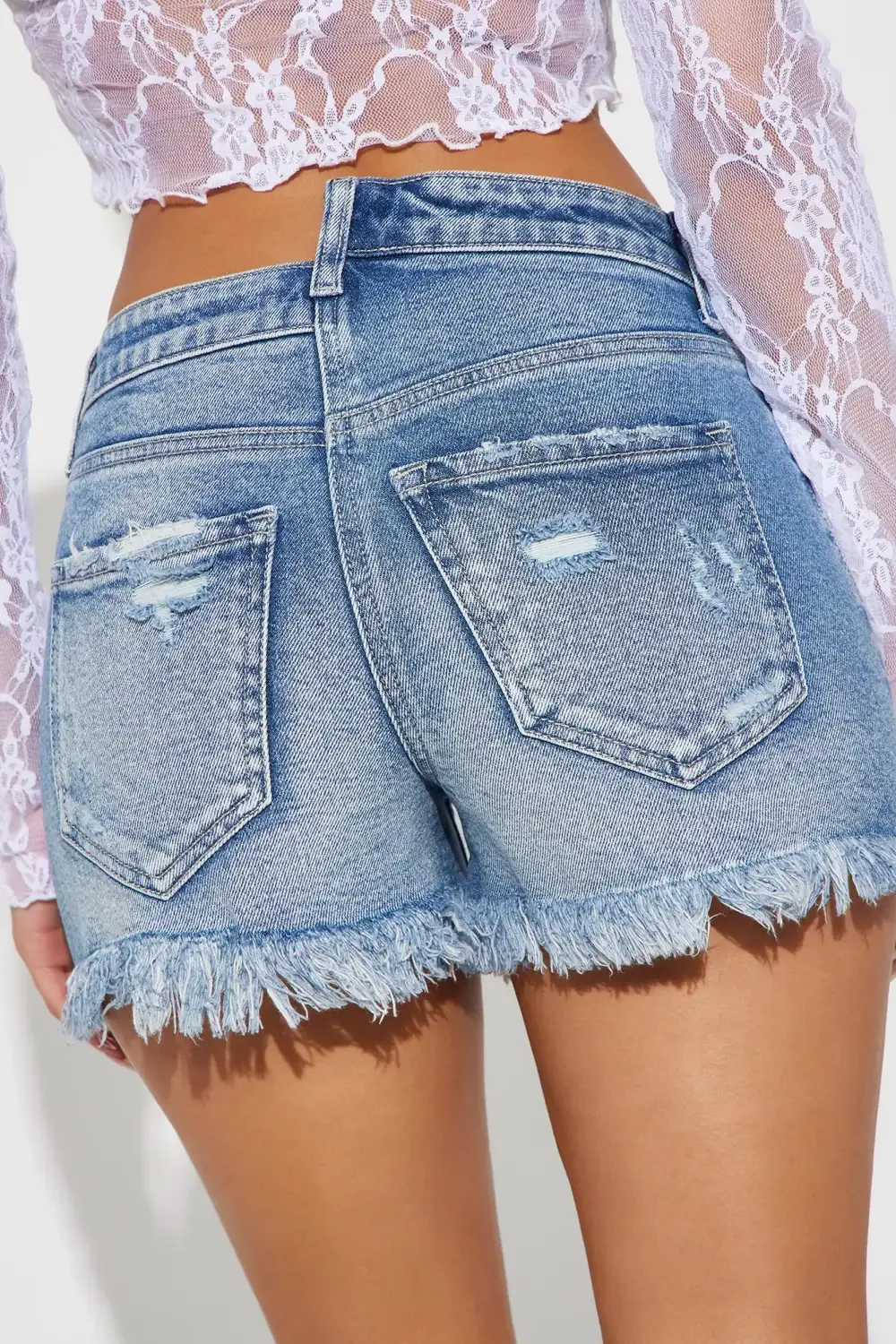 Skylar Stretch Denim Shorts - Medium Wash