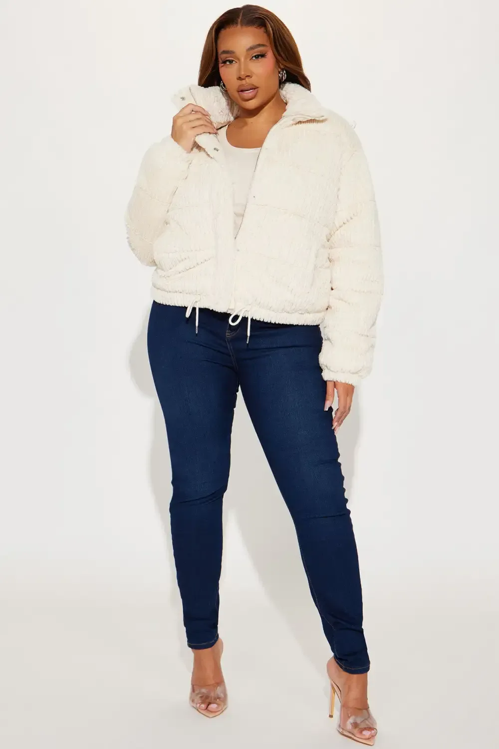 Charlotte Faux Fur Jacket - Cream