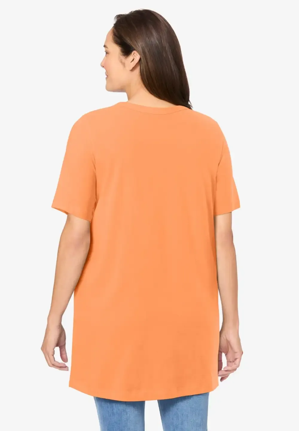 Perfect Short-Sleeve Shirred V-Neck Tunic