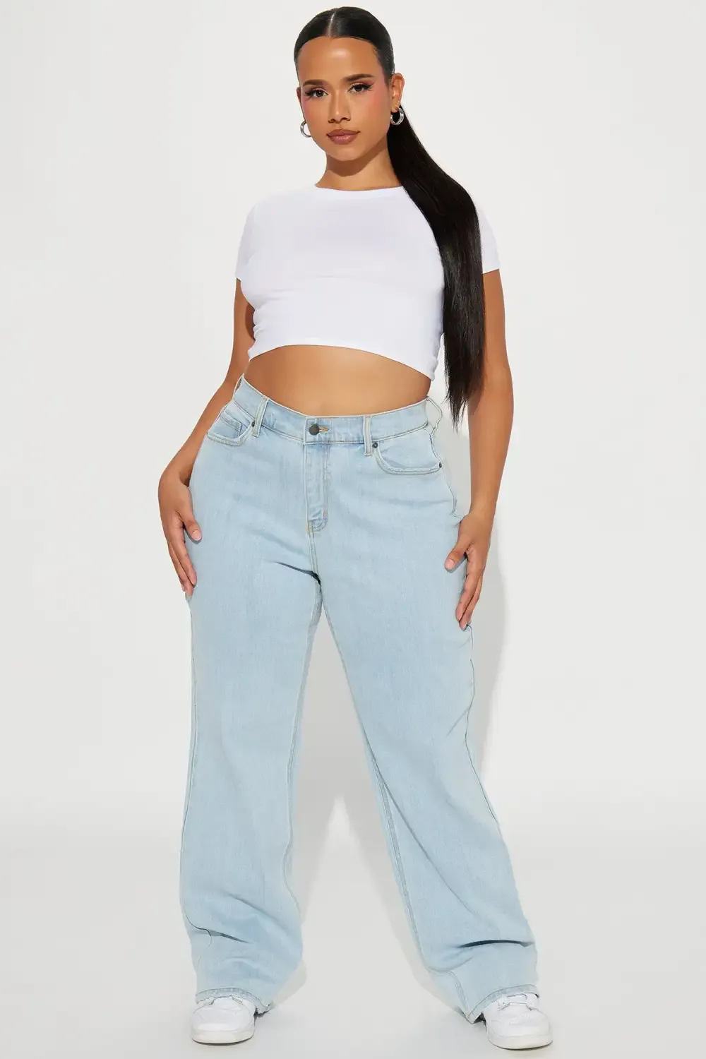Be Authentic Slouchy Stretch Straight Leg Jeans - Light Wash