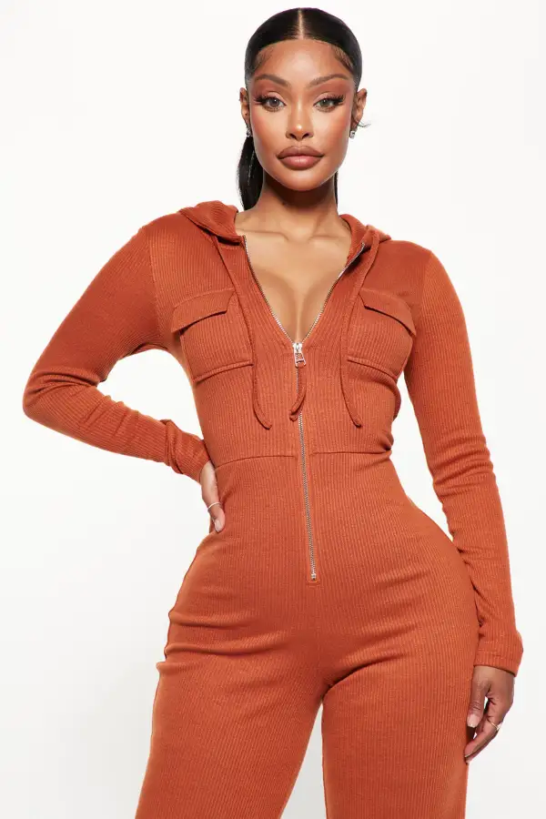 Ready For The Weekend Ribbed Jumpsuit - Camel