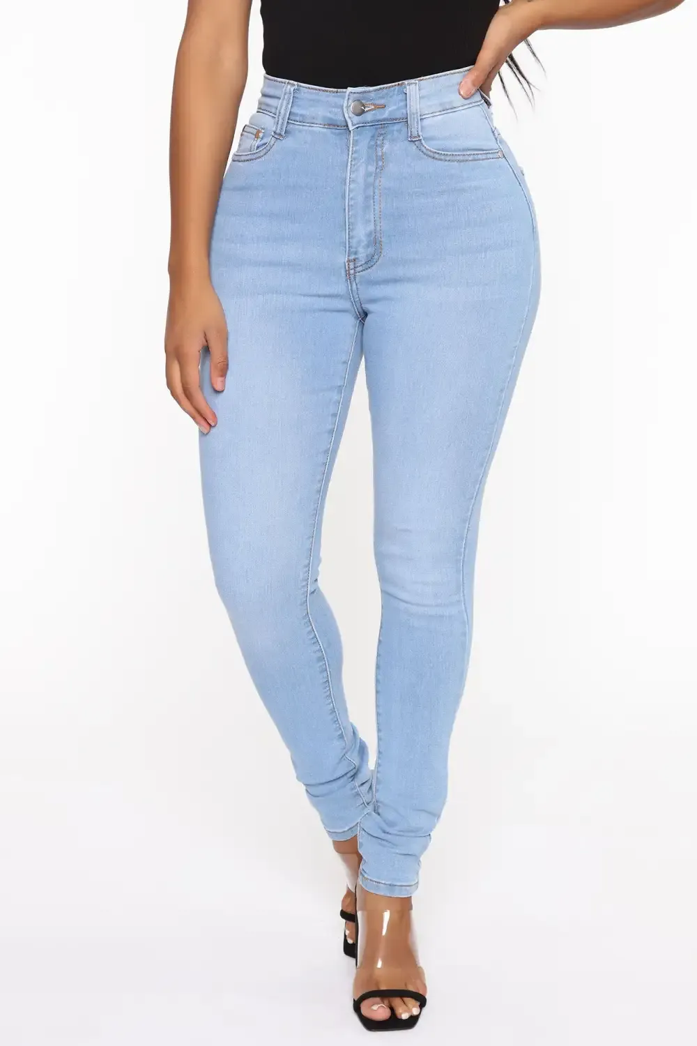 First Pick High Rise Jeans - Light Blue Wash