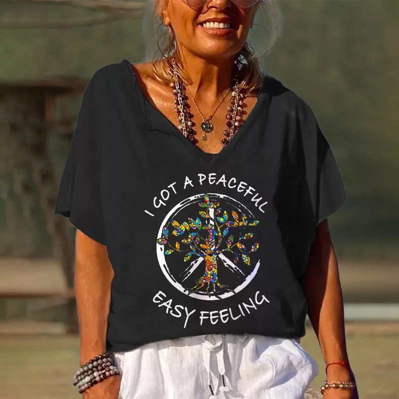 I Got A Peaceful Easy Feeling Oversized Graphic Tees