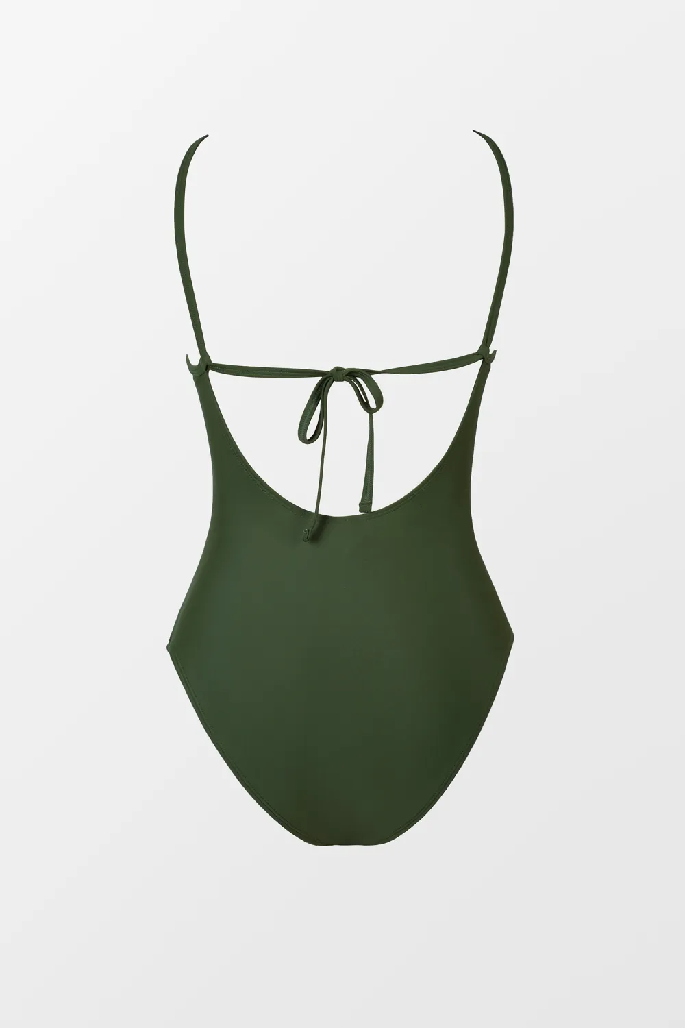 Green Cutout Ruched Tummy Control One Piece Swimsuit