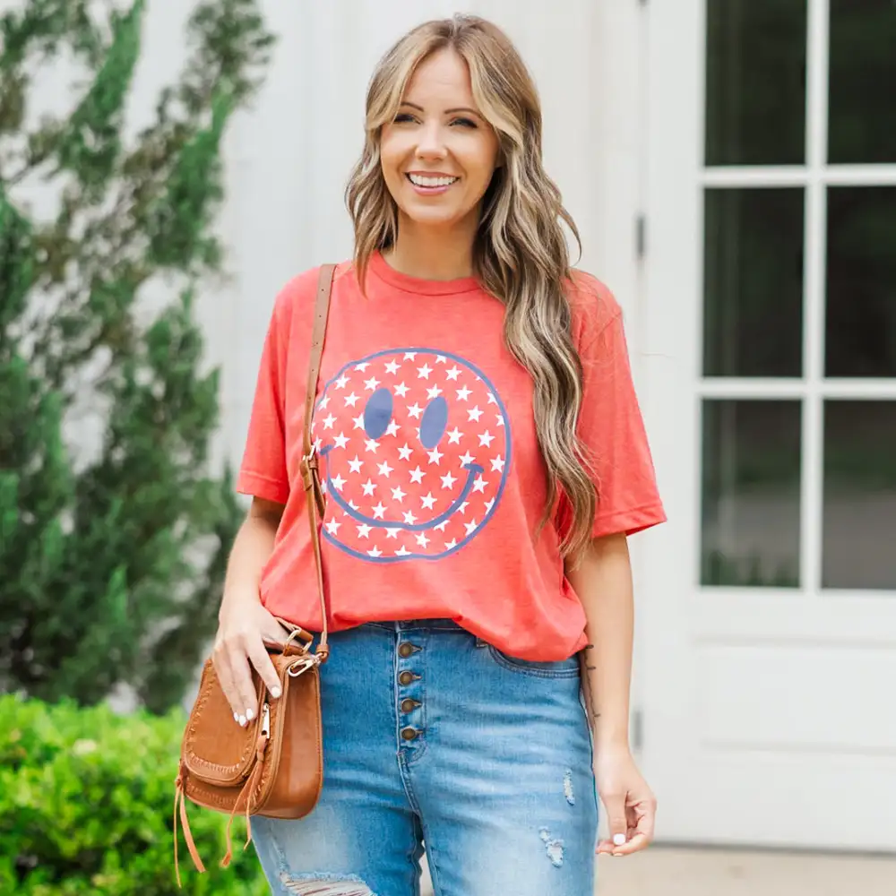 Happy In The Usa Tee, Red Triblend