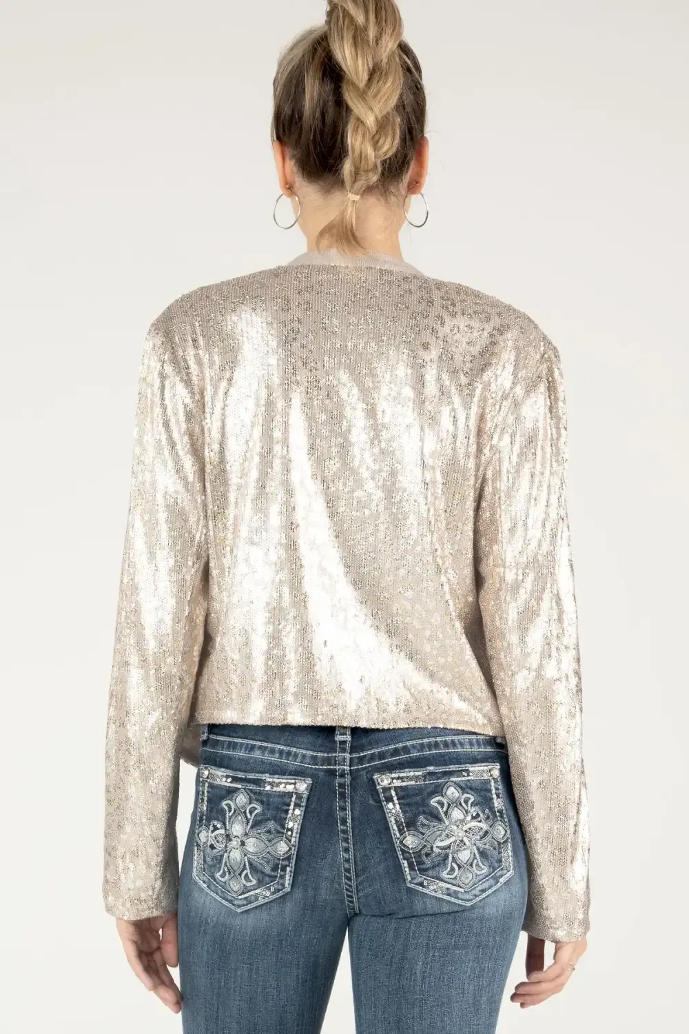 Glitter Leopard Print Open Cardigan