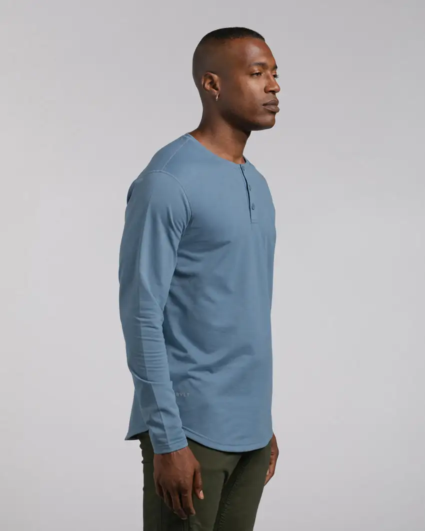 Henley Drop-Cut Long Sleeve: Lux