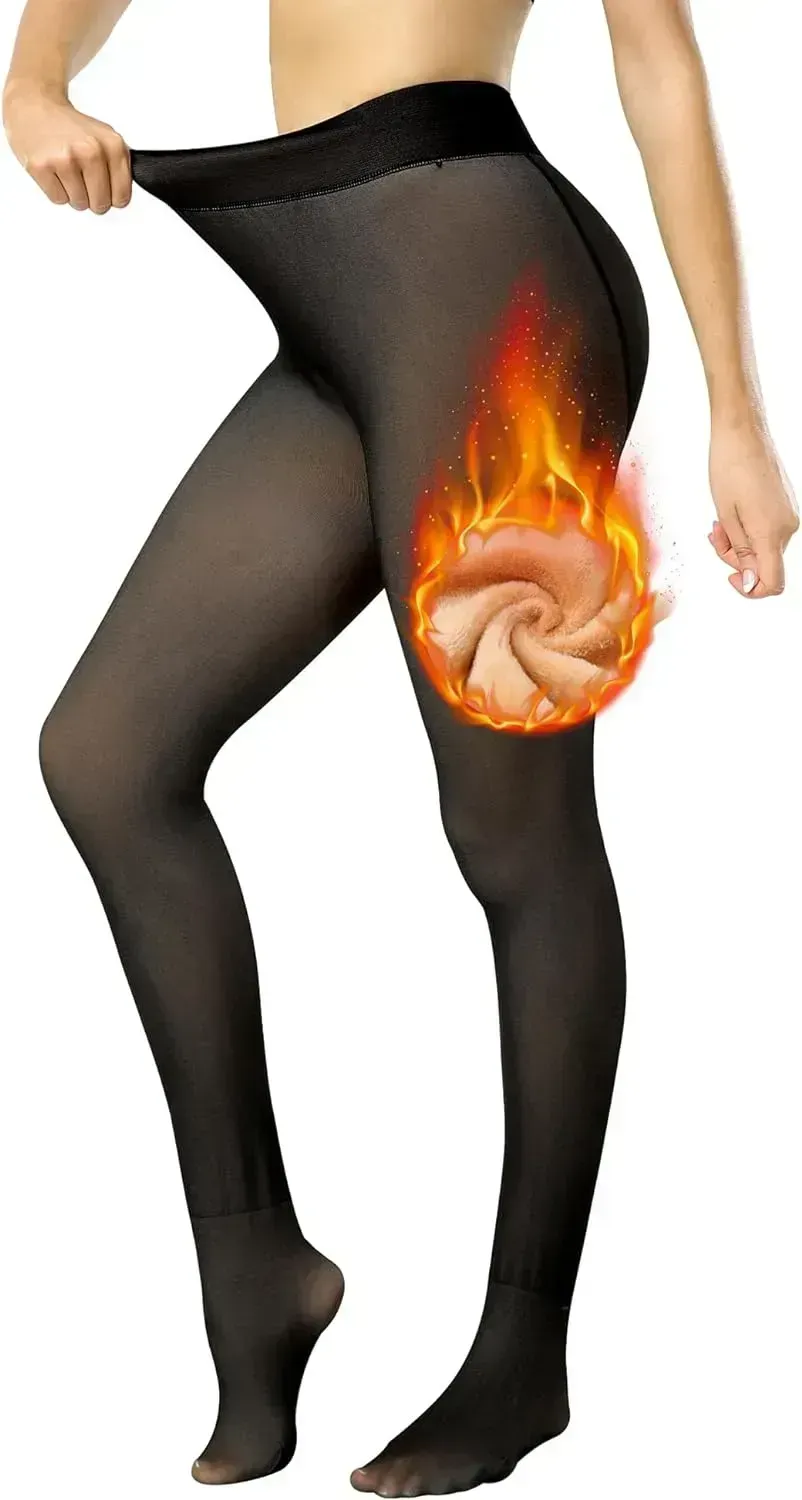 Fleece Lined Winter Warm Leggings for Women Thick Thermal Velvet Tights
