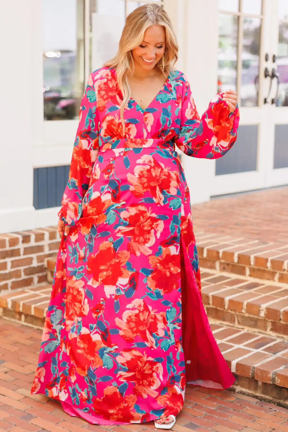Way Too Complicated Maxi Dress, Fuchsia Multi