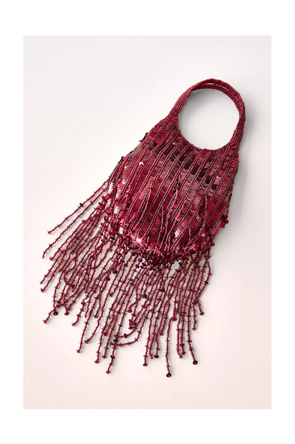 Bolso abalorios flecos