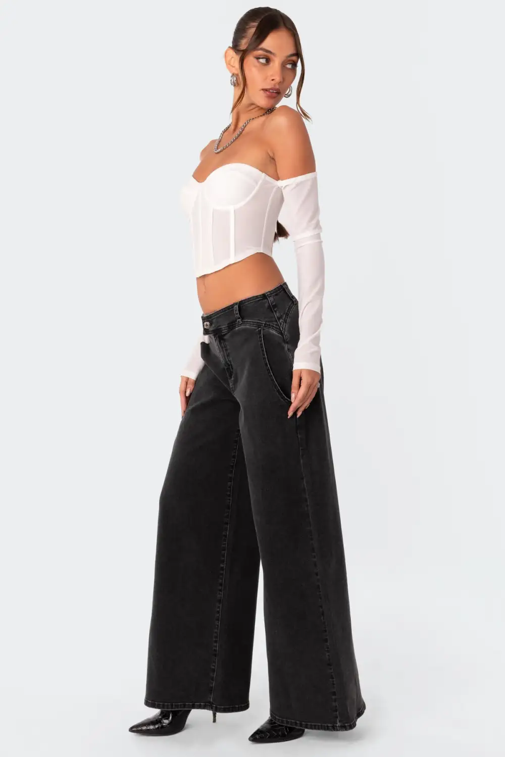 Cella Long Sleeve Mesh Corset