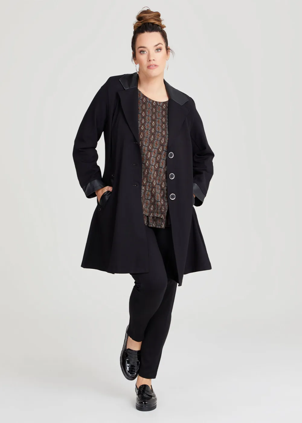 Bamboo Ponte & Faux Leather Jacket