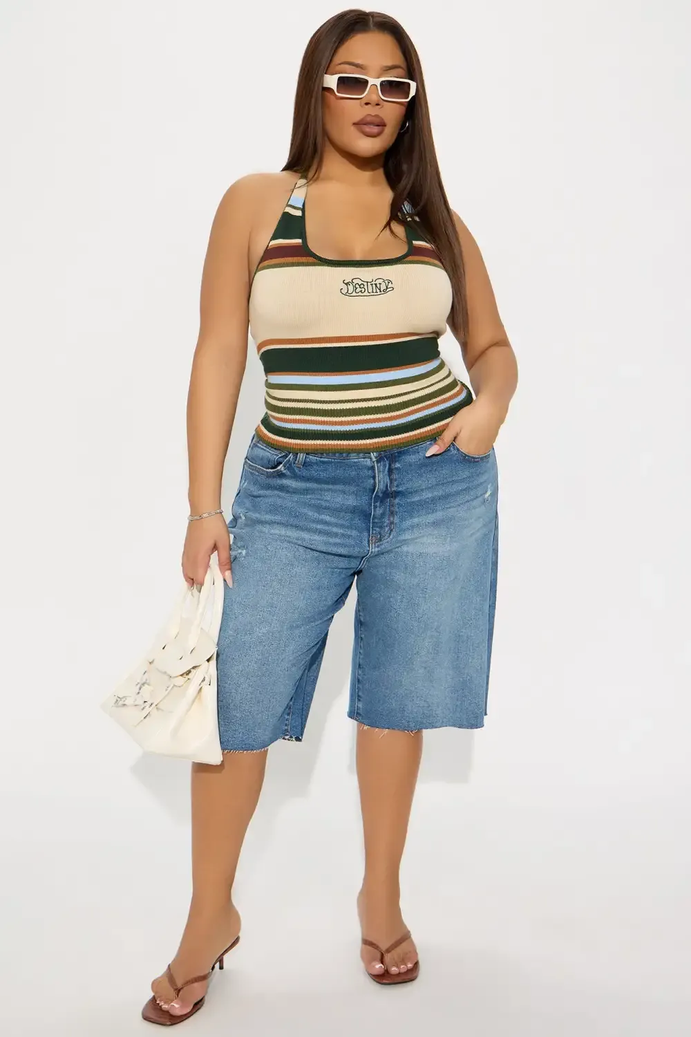 Mia Striped Halter Top - Multi Color